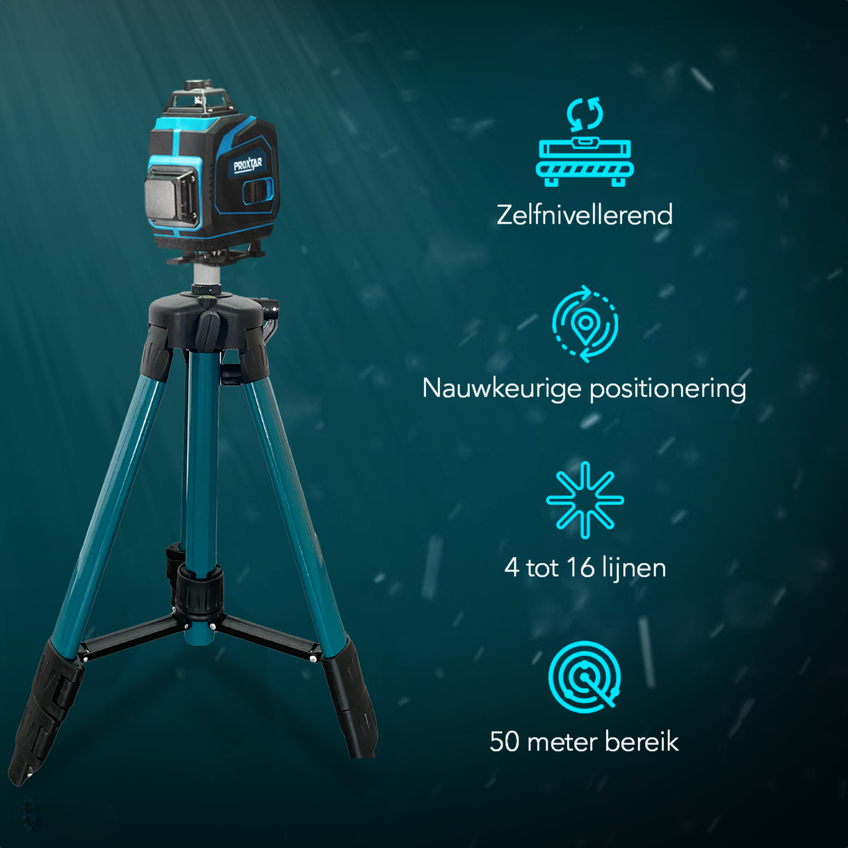 JACKMEND 4D Kruislijnlaser 4 tot 16 Lijnen - 50 Meter Meetbereik - 360 Graden JACKMEND 4D Kruislijnlaser 4 tot 16 Lijnen - 50 Meter Meetbereik - 360 Graden